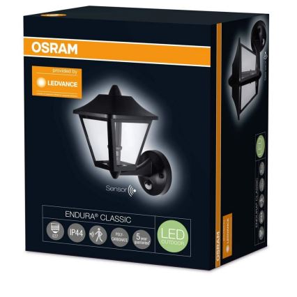 Osram - Vonkajšie nástenné svietidlo so senzorom ENDURA 1xE27/40W/230V IP44