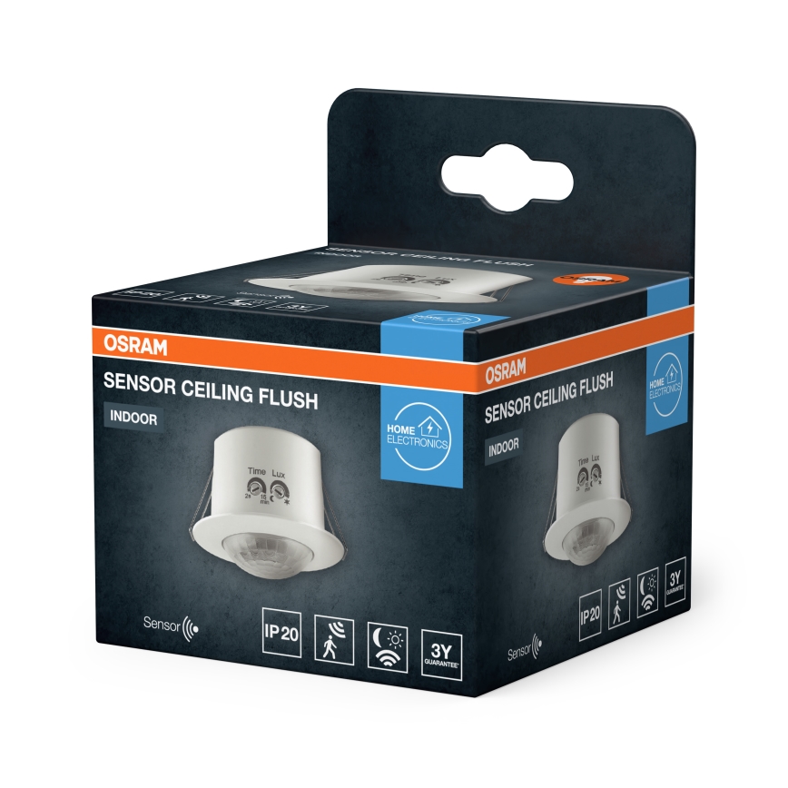 Osram - Zapustený pohybový senzor do podhľadu 360° FLUSH 230V biela
