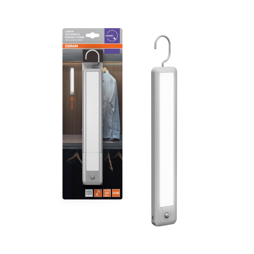 Osram - LED závesné orientačné svietidlo s pohybovým senzorom MOBILE LED/2,35W/5V 1000 mAh biela