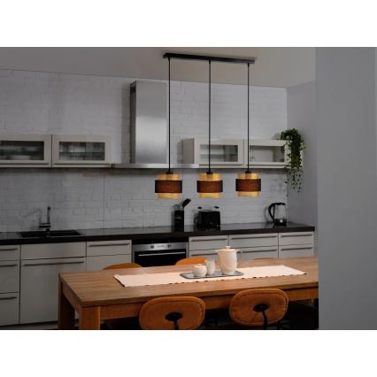 Osram - Závesné svietidlo DECOR HORNET na lanku 3xE27/10W/230V čierna/zlatá