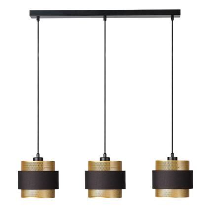 Osram - Závesné svietidlo DECOR HORNET na lanku 3xE27/10W/230V čierna/zlatá