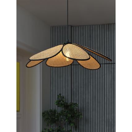 Osram - závesné svietidlo na lanku DECOR RATTAN 1xE27/15W/230V pr. 69 cm béžová/čierna