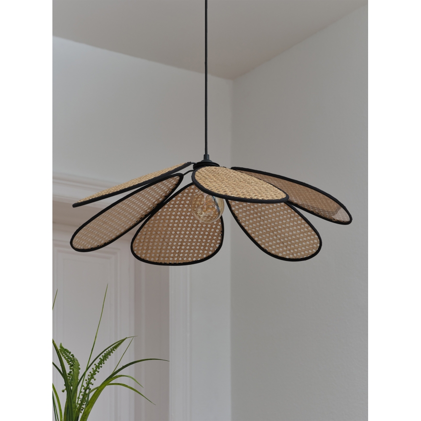 Osram - závesné svietidlo na lanku DECOR RATTAN 1xE27/15W/230V pr. 69 cm béžová/čierna