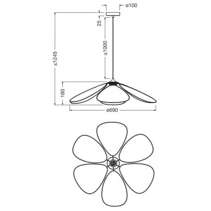Osram - závesné svietidlo na lanku DECOR RATTAN 1xE27/15W/230V pr. 69 cm béžová/čierna