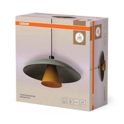 Osram - Závesný luster na kábli DECOR FLYING MUSHROOM 1xE27/25W/230V, priemer 50 cm, zelený