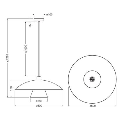 Osram - Závesný luster na kábli DECOR FLYING MUSHROOM 1xE27/25W/230V, priemer 50 cm, zelený