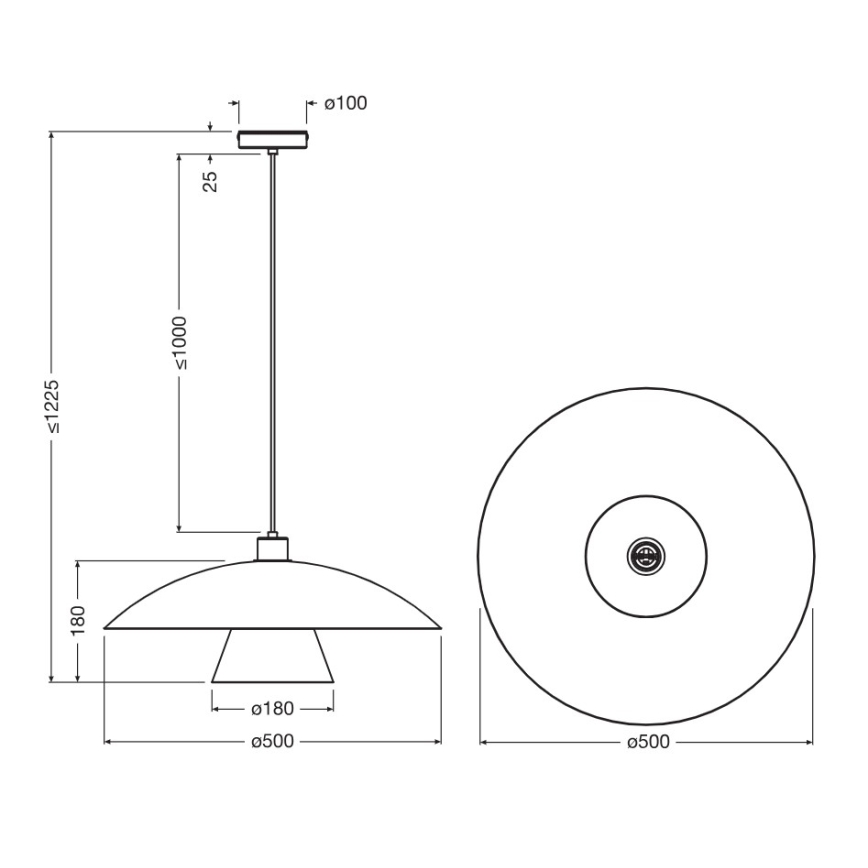 Osram - Závesný luster na kábli DECOR FLYING MUSHROOM 1xE27/25W/230V, priemer 50 cm, zelený