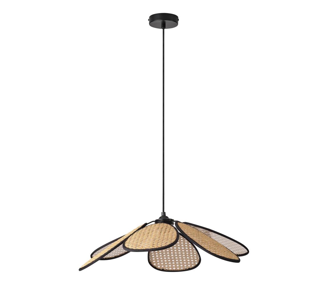 Osram - Závesný luster na lane DECOR RATTAN 1xE27/15W/230V pr. 58 cm béžová/čierna 4058075847187