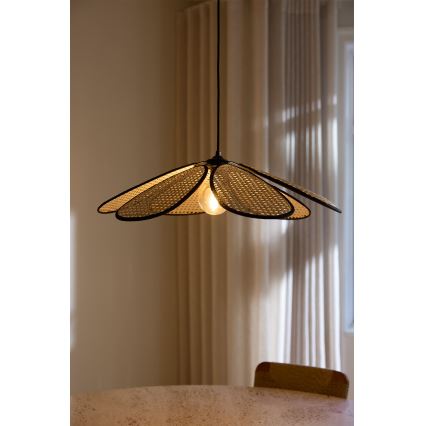 Osram - Závesný luster na lane DECOR RATTAN 1xE27/15W/230V pr. 58 cm béžová/čierna