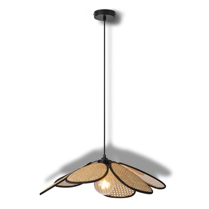 Osram - Závesný luster na lane DECOR RATTAN 1xE27/15W/230V pr. 58 cm béžová/čierna