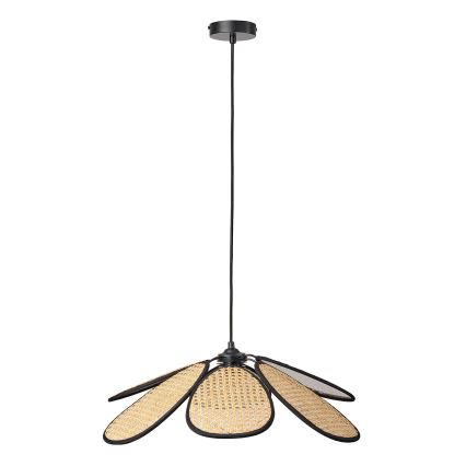 Osram - Závesný luster na lane DECOR RATTAN 1xE27/15W/230V pr. 58 cm béžová/čierna