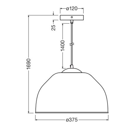 Osram - Závesný luster na lanku CAMEL BELL 1xE27/9W/230V pr. 37,5 cm