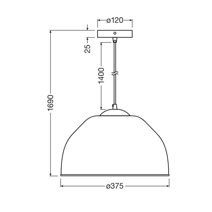 Osram - Závesný luster na lanku CAMEL BELL 1xE27/9W/230V pr. 37,5 cm