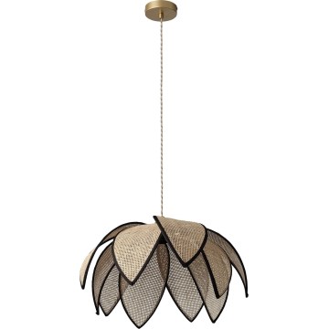 Osram - Závesný luster na lanku DECOR RATTAN 1xE27/15W/230V pr. 48 cm béžová/čierna