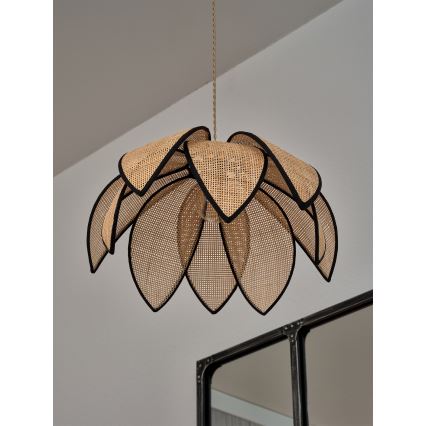 Osram - Závesný luster na lanku DECOR RATTAN 1xE27/15W/230V pr. 48 cm béžová/čierna