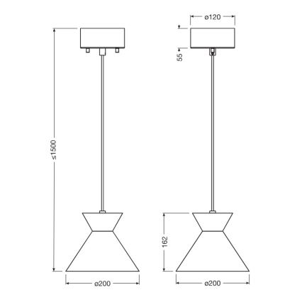 Osram - Závesný luster na lanku DECOR WAIST 1xE27/40W/230V čierna