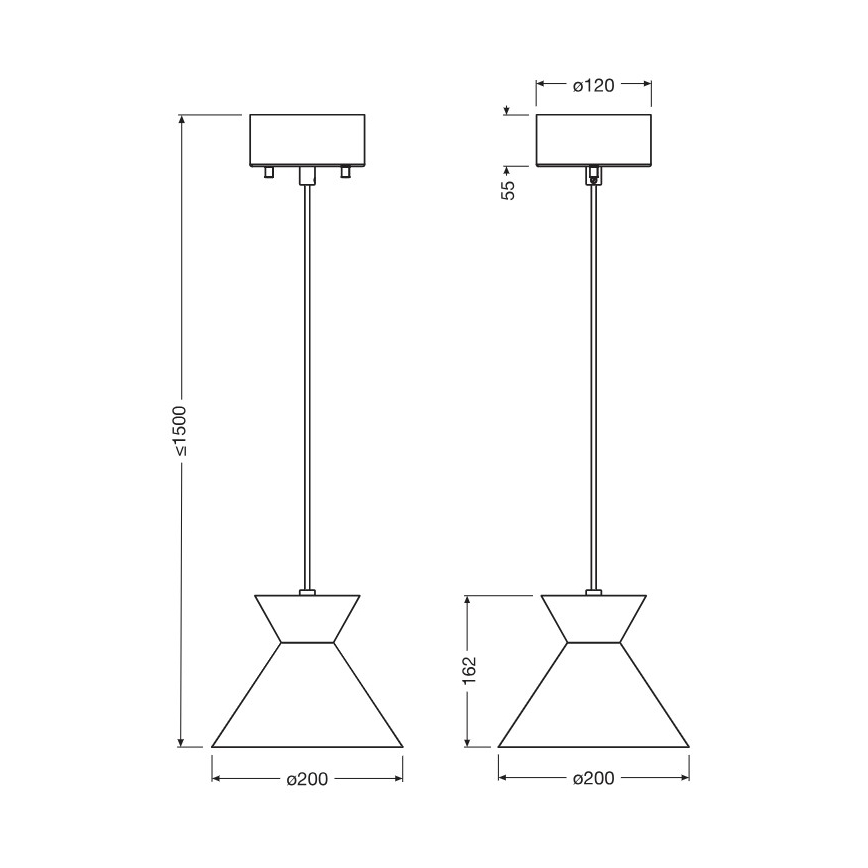 Osram - Závesný luster na lanku DECOR WAIST 1xE27/40W/230V čierna