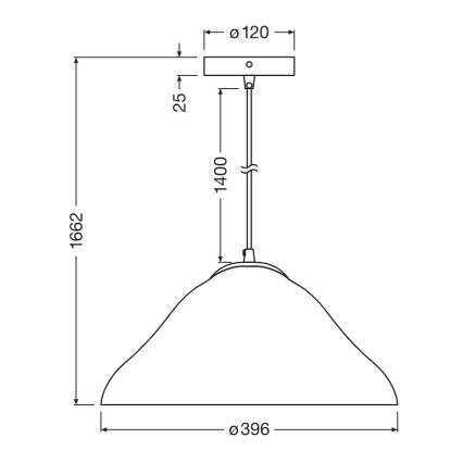 Osram - Závesný luster na lanku LOTUS LEAF 1xE27/9W/230V, priemer 39,6 cm