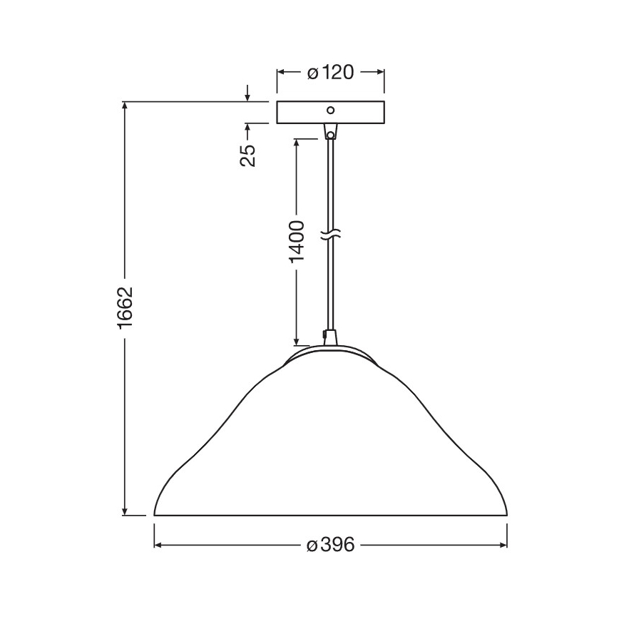 Osram - Závesný luster na lanku LOTUS LEAF 1xE27/9W/230V, priemer 39,6 cm
