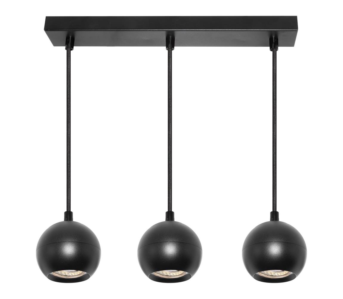 Osram - Závesný luster na lanku SPOT SPHERAL 3xGU10/6W/230V čierna 4099854588549