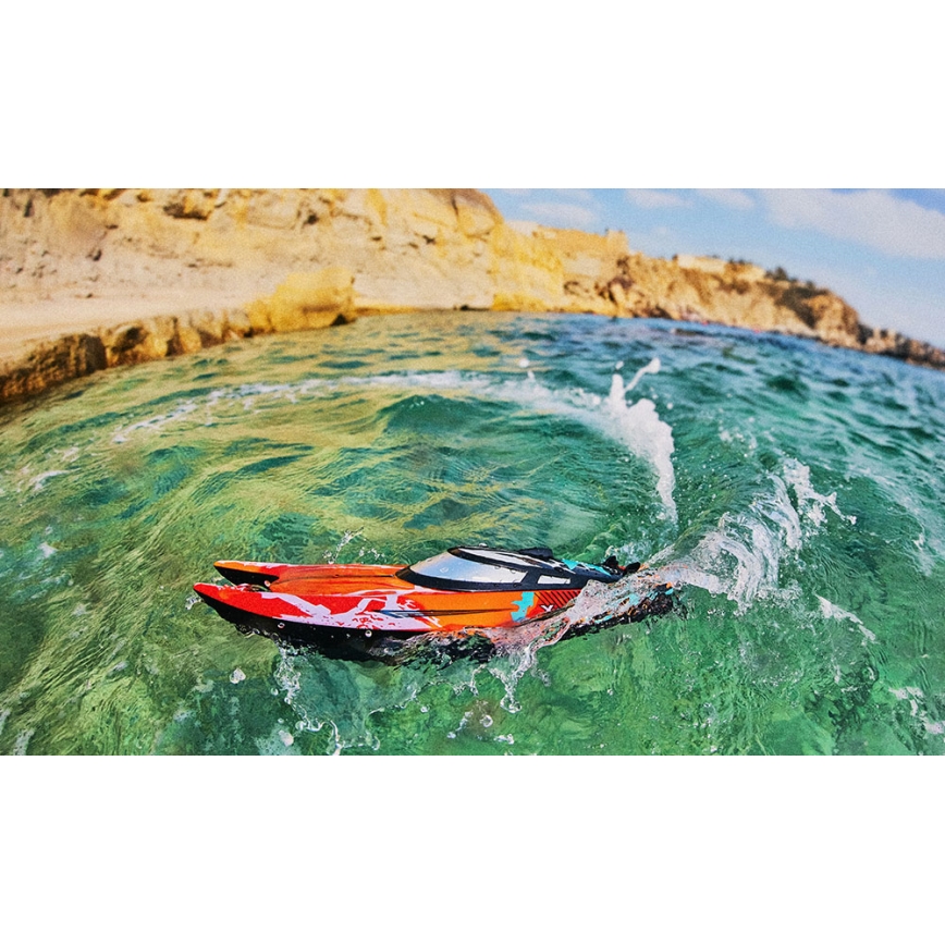 Overmax - Diaľkovo ovládaný RC čln X-TIDE 2400 mAh čierna/oranžová