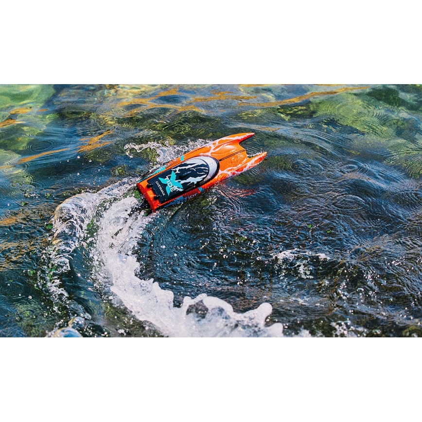 Overmax - Diaľkovo ovládaný RC čln X-TIDE 2400 mAh čierna/oranžová