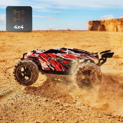 Overmax - diaľkovo ovládané RC auto X-MONSTER 3.5 1700 mAh čierna/červená/zelená
