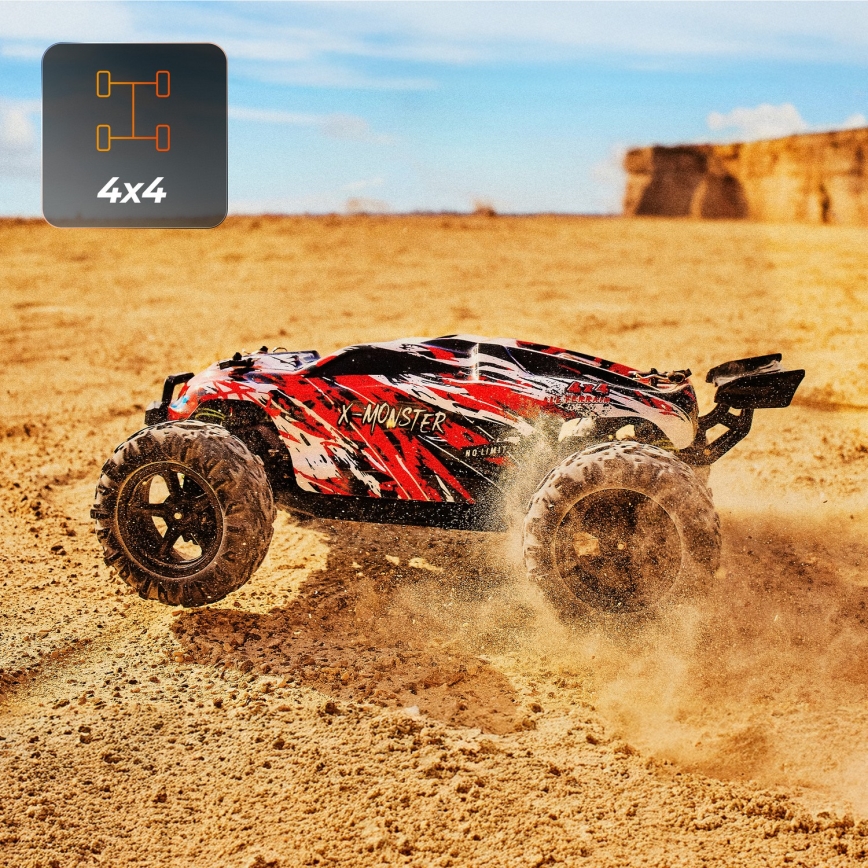 Overmax - diaľkovo ovládané RC auto X-MONSTER 3.5 1700 mAh čierna/červená/zelená