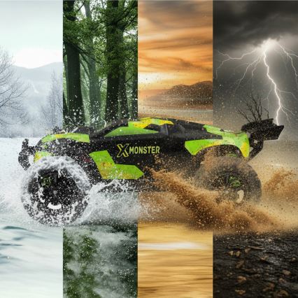 Overmax - diaľkovo ovládané RC auto X-MONSTER 3.5 1700 mAh čierna/červená/zelená