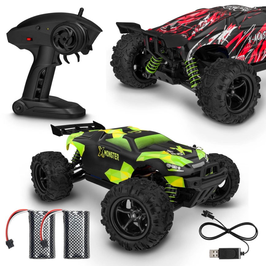 Overmax - diaľkovo ovládané RC auto X-MONSTER 3.5 1700 mAh čierna/červená/zelená