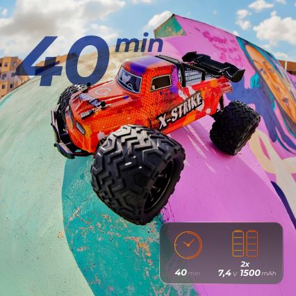Overmax - RC auto na diaľkové ovládanie X-STRIKE 3000 mAh čierna/oranžová