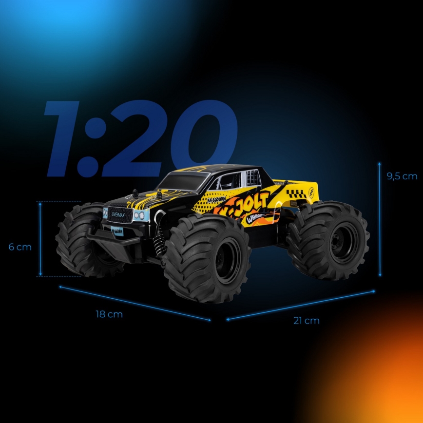 Overmax - RC auto s diaľkovým ovládaním X-JOLT 1000 mAh čierna/žltá