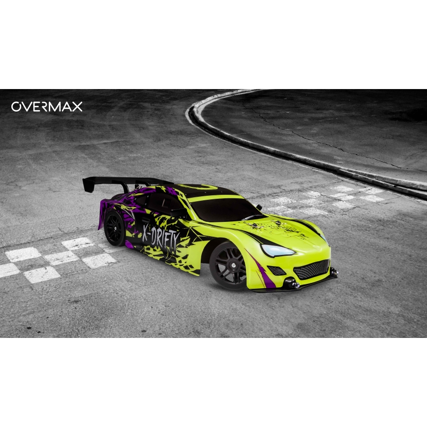 Overmax - RC drift auto na diaľkové ovládanie X-DRIFT 1000 mAh žltá/fialová