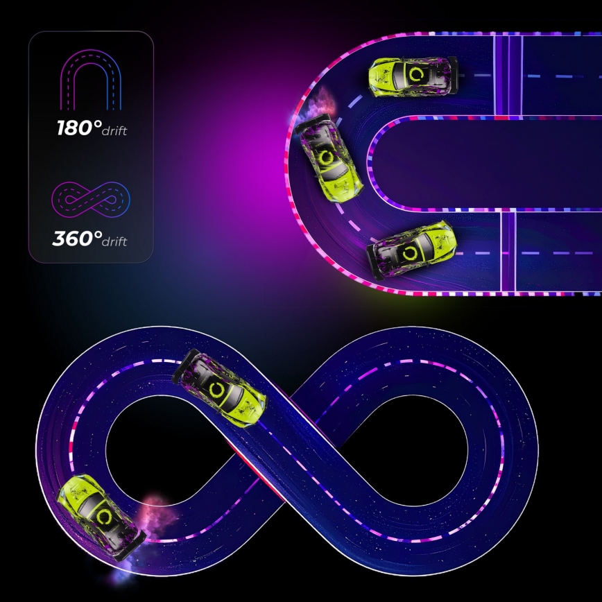 Overmax - RC drift auto na diaľkové ovládanie X-DRIFT 1000 mAh žltá/fialová