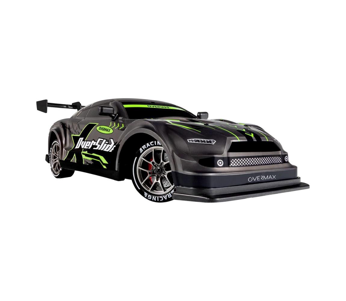 Overmax - RC drift auto na diaľkové ovládanie X-OVERSLIDE 1000 mAh čierna/zelená 5903771723183