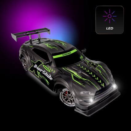 Overmax - RC driftové auto na diaľkové ovládanie X-OVERSLIDE 1000 mAh čierna/zelená/modrá/červená