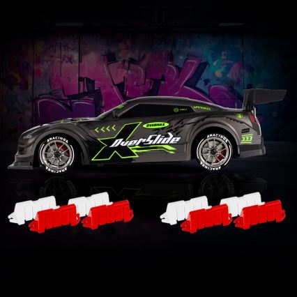 Overmax - RC driftové auto na diaľkové ovládanie X-OVERSLIDE 1000 mAh čierna/zelená/modrá/červená