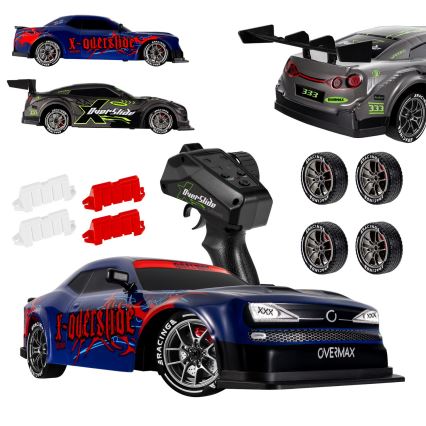 Overmax - RC driftové auto na diaľkové ovládanie X-OVERSLIDE 1000 mAh čierna/zelená/modrá/červená