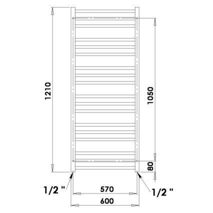 P.M.H. AV4C - Kúpeľňový rebríkový radiátor AVENTO 360 W 121 cm lesklý chróm