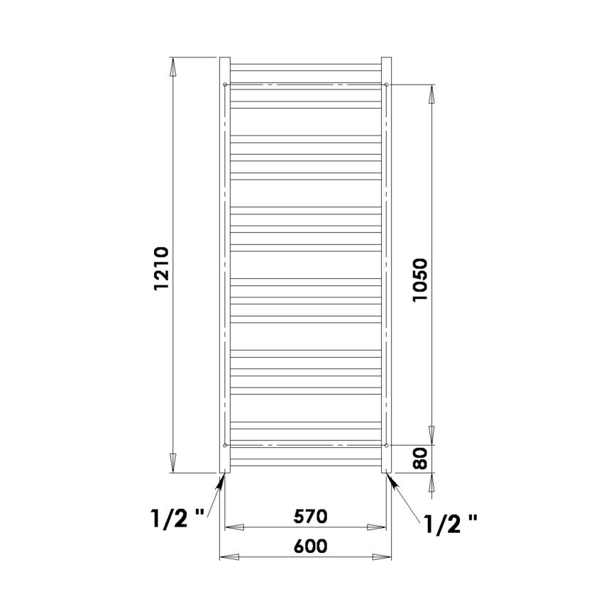 P.M.H. AV4C - Kúpeľňový rebríkový radiátor AVENTO 360 W 121 cm lesklý chróm