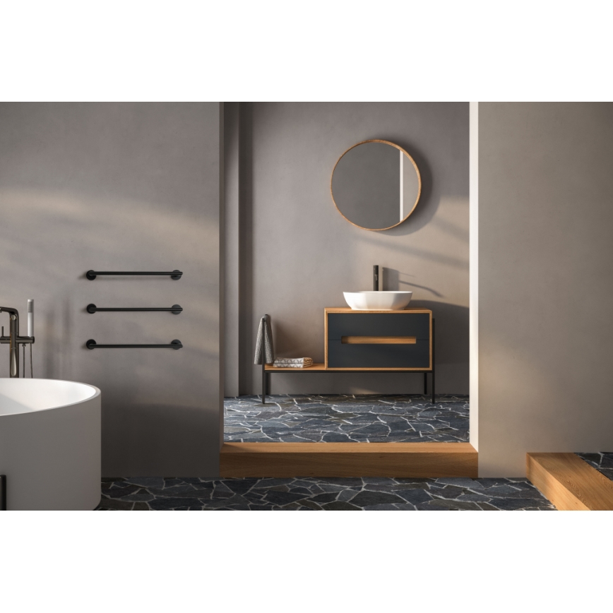 P.M.H. IN1B-L - Elektrický sušiak na uteráky INGA 17W/230V 85,9 cm IP44 ľavý/čierny