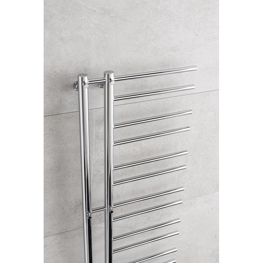 P.M.H. T2C - Kúpeľňový rebríkový radiátor THEIA 352W 154 cm, pravé prevedenie, lesklý chróm