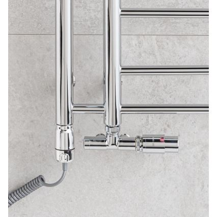 P.M.H. T2C - Kúpeľňový rebríkový radiátor THEIA 352W 154 cm, pravé prevedenie, lesklý chróm