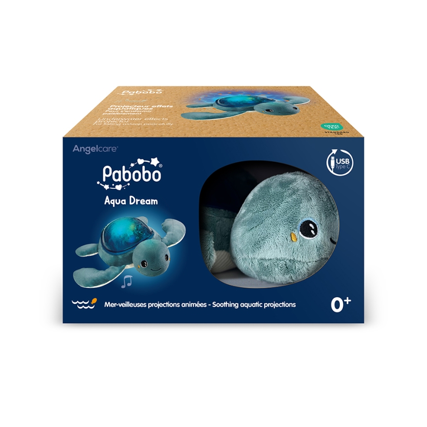 PABOBO - Projektor s melódiou AQUA DREAM USB korytnačka 1200 mAh