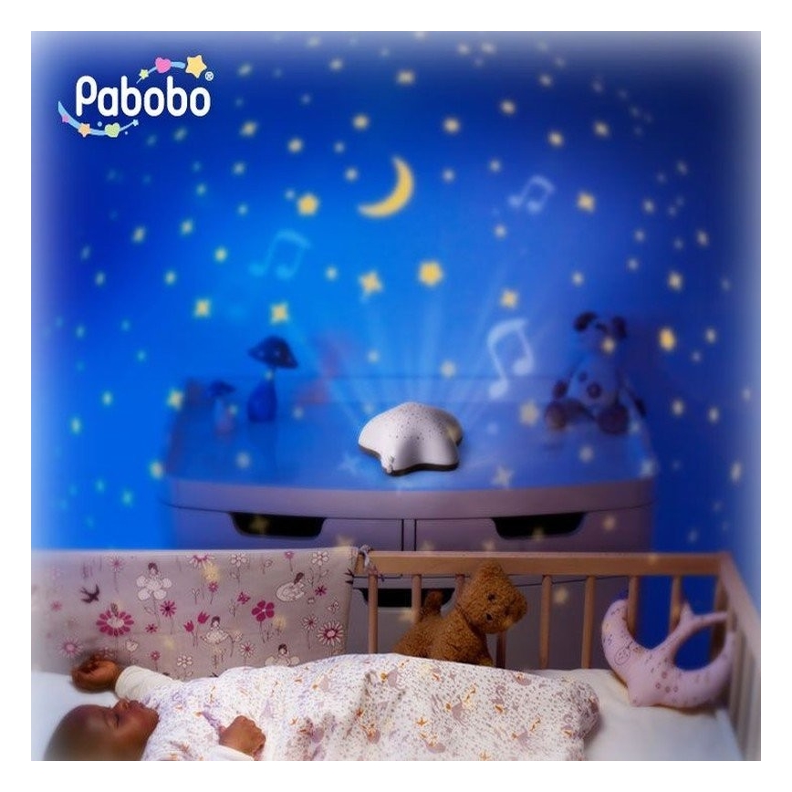 PABOBO - Projektor s melódiou STAR 3xAA béžová
