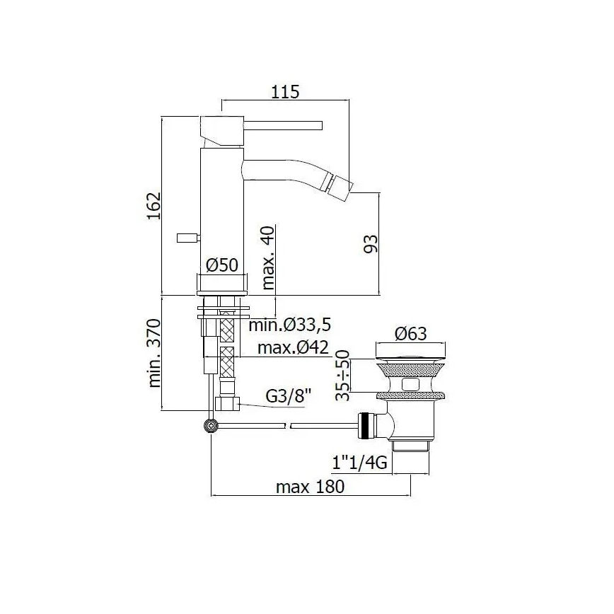 Paffoni - Bidetová batéria LIGHT lesklý chróm