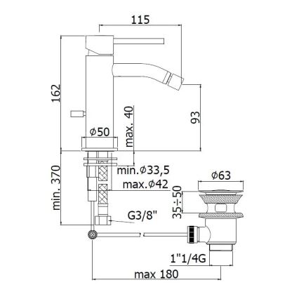 Paffoni - Bidetová batéria + odtok LIGHT kartáčované zlato