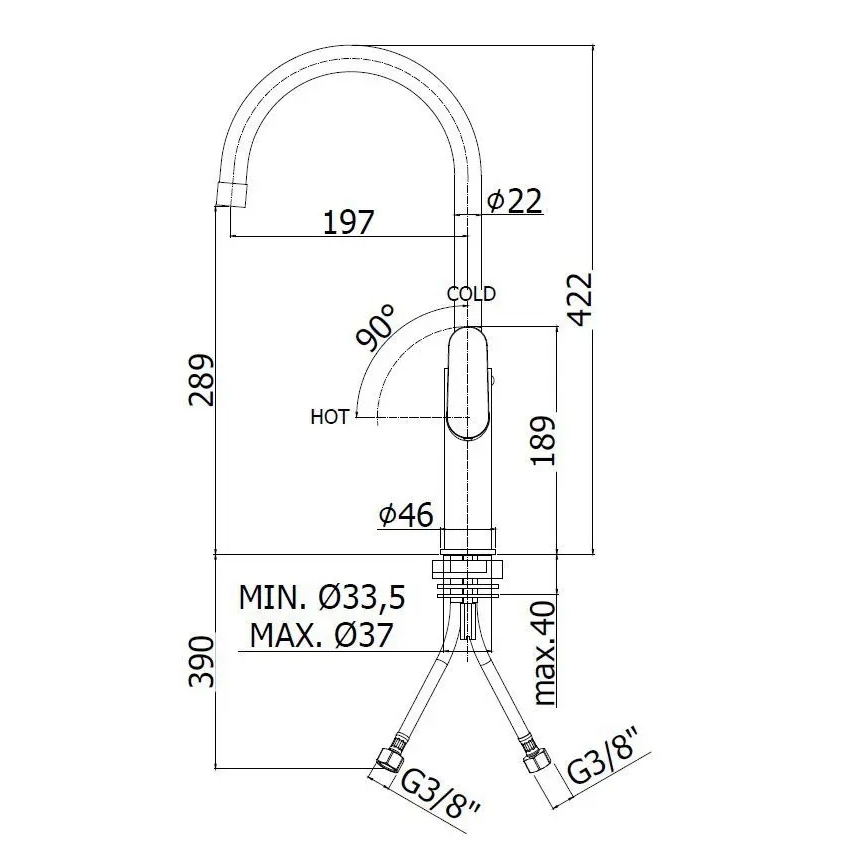 Paffoni - Drezová batéria CANDY lesklý chróm