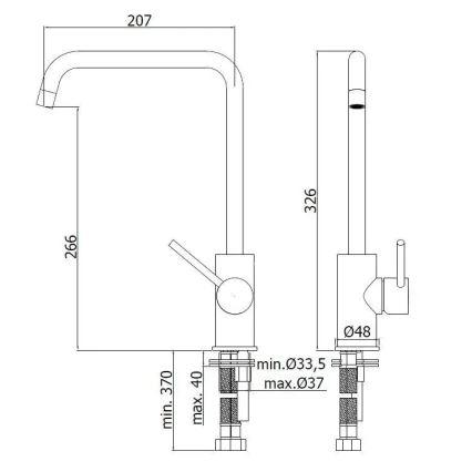 Paffoni - Drezová batéria LIGHT 32,6 cm lesklý chróm