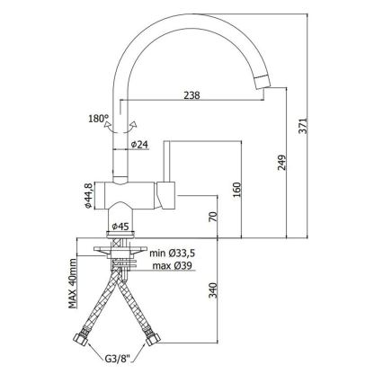 Paffoni - Drezová batéria LIGHT, brúsené zlato